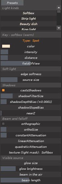 Spot light controls