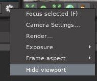 Viewport gear menu