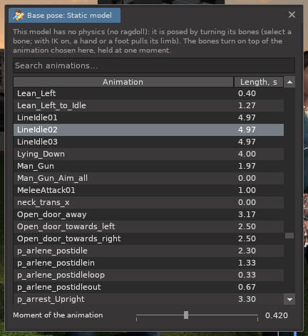 Base pose window