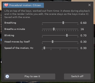 Procedural motion window