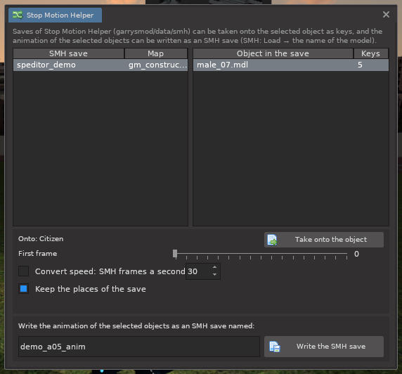 Stop Motion Helper window