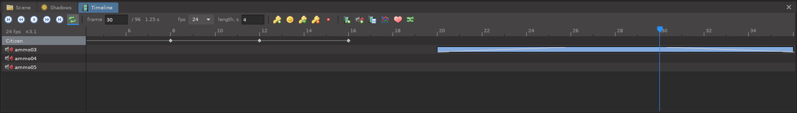 Zoomed timeline