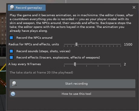 Record gameplay window